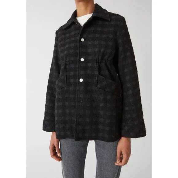 HOPE Stockholm Wool Blend French Check Jacket Coat - Picture 2 of 11